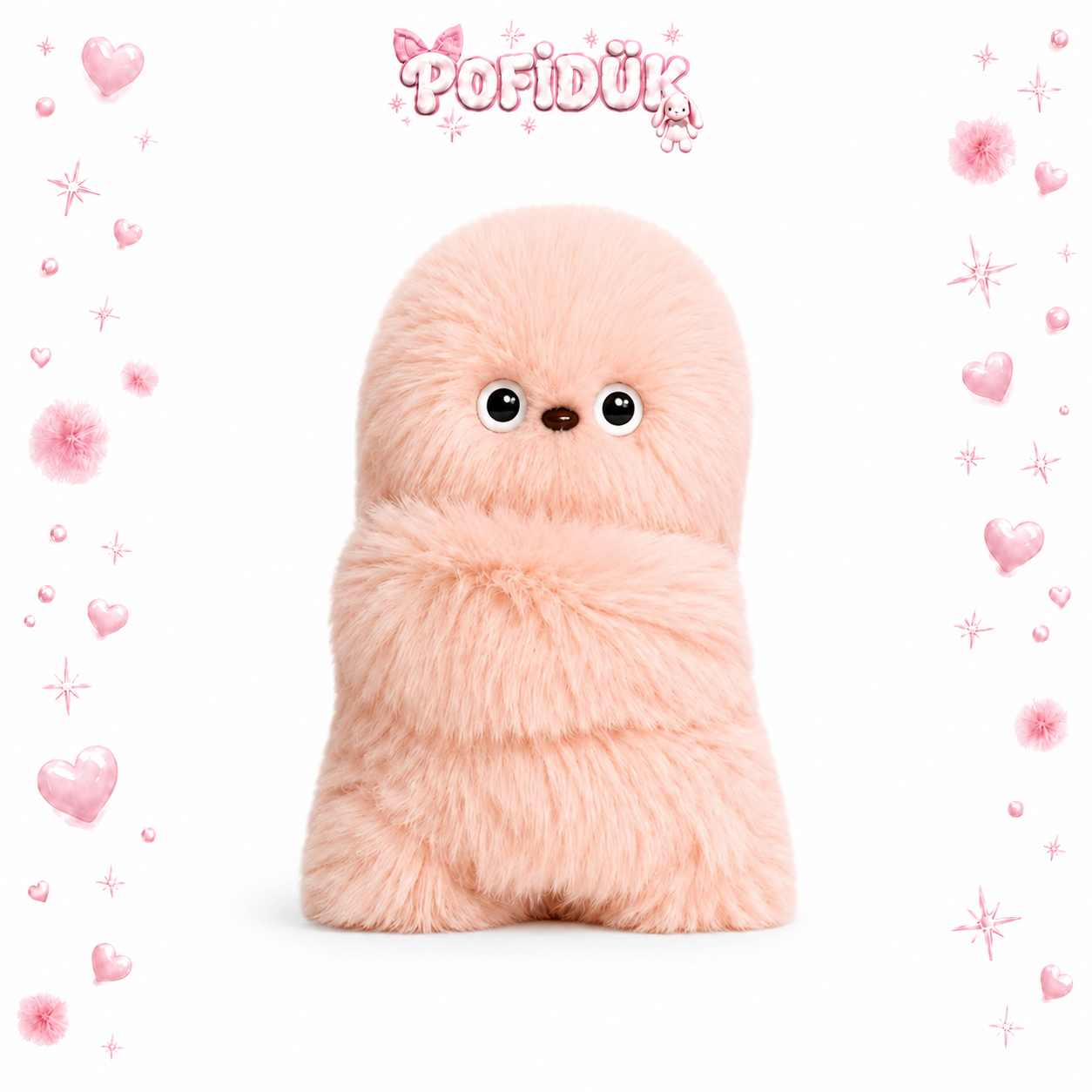 Mirumi Peluş Oyuncak | Yumuşak Uyku Arkadaşı – Krem, Gri & Pembe