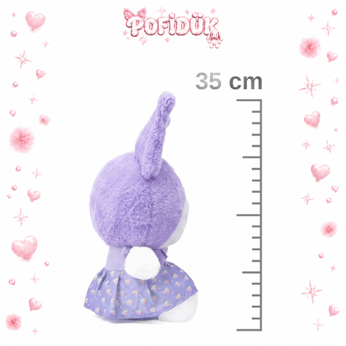 Kuromi Mor Elbiseli Peluş Oyuncak 35 Cm