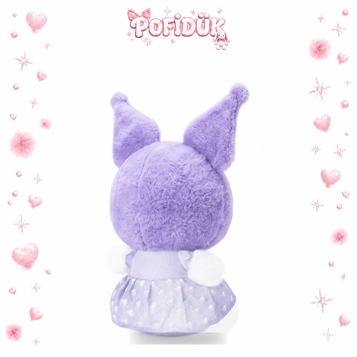 Kuromi Mor Elbiseli Peluş Oyuncak 35 Cm