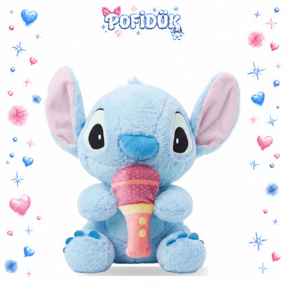 Stitch Mikrofonlu Mavi Peluş Oyuncak 30 Cm