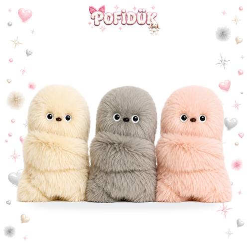 Mirumi Peluş Oyuncak | Yumuşak Uyku Arkadaşı – Krem, Gri & Pembe